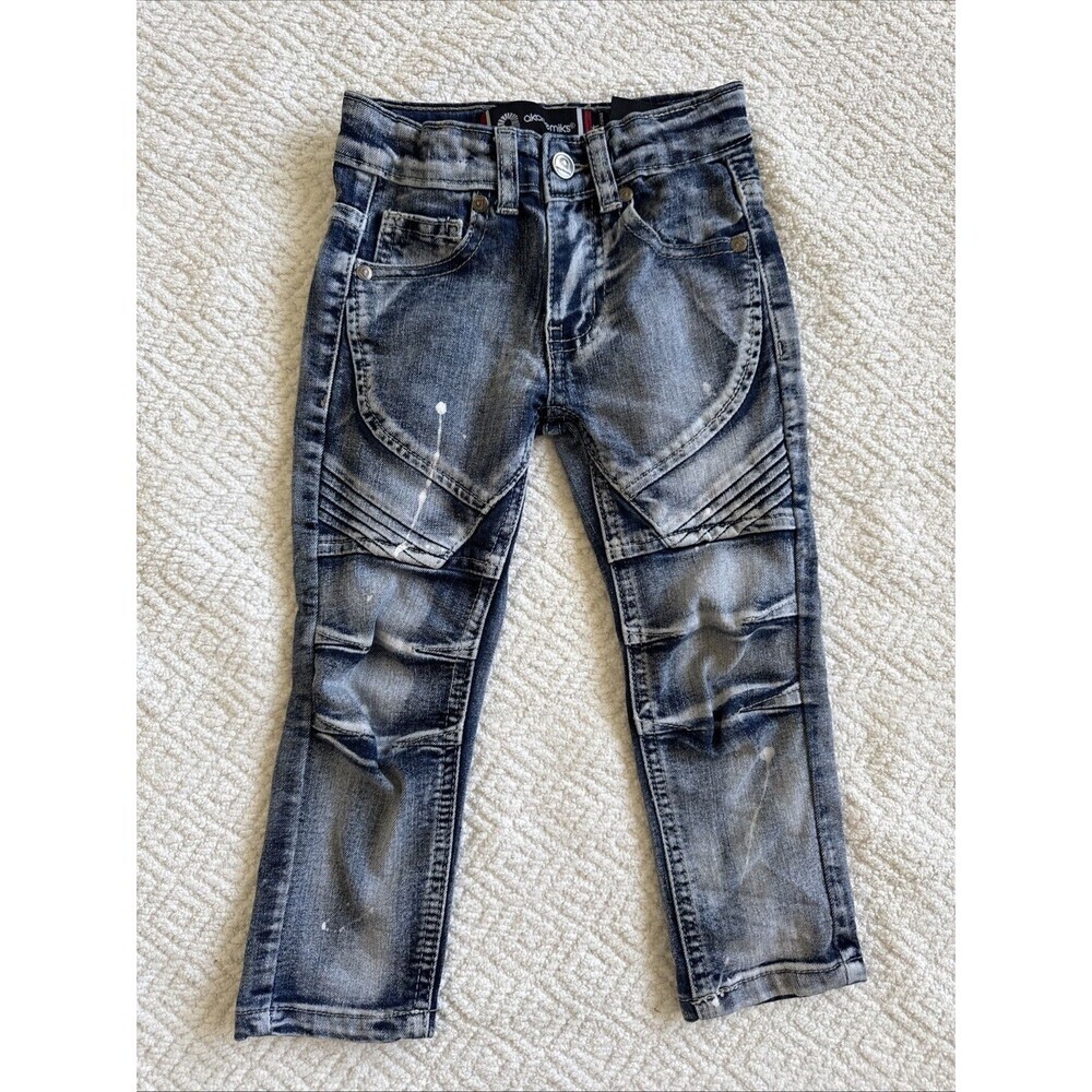 Toddler Jeans Jeaniuslevel Akademiks Size 2T Gray Distressed Biker Jeans